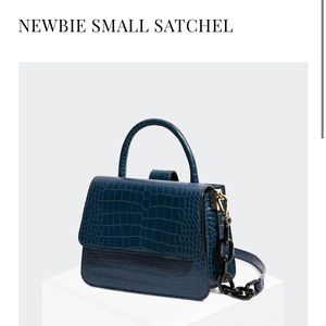 House of Want Newbie Satchel navy croco
